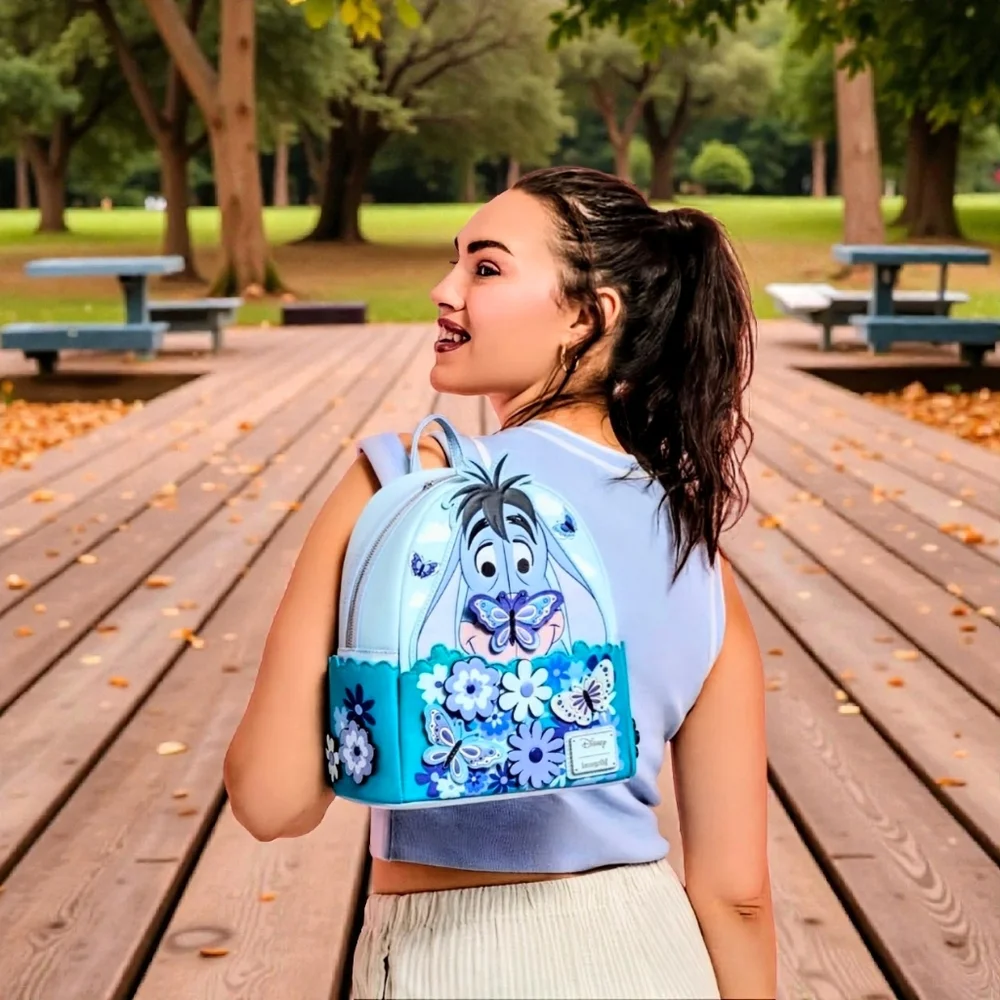 Loungefly Winnie the Pooh Eeyore  Butterflies Mini-Backpack,Charm,Wallet &Mirror - Picture 11 of 17
